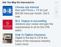 linkedin "ads you may be interested in"