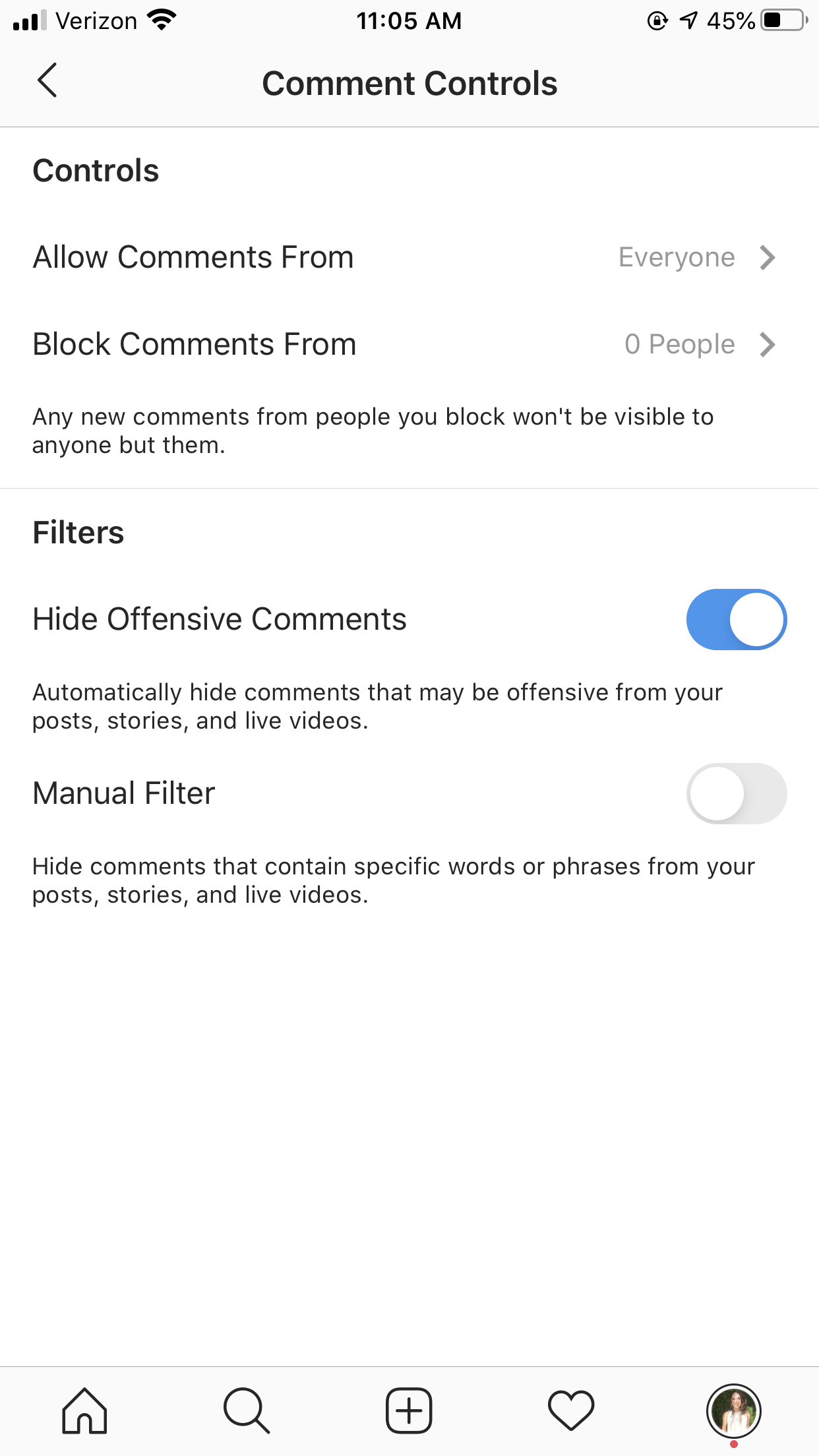 instagram live - you can control or hide comments that appear on your livestream