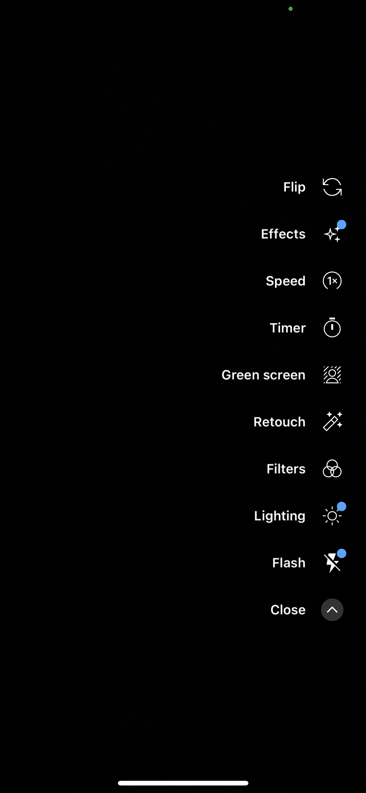 A screenshot of the editing features available in the YouTube app.