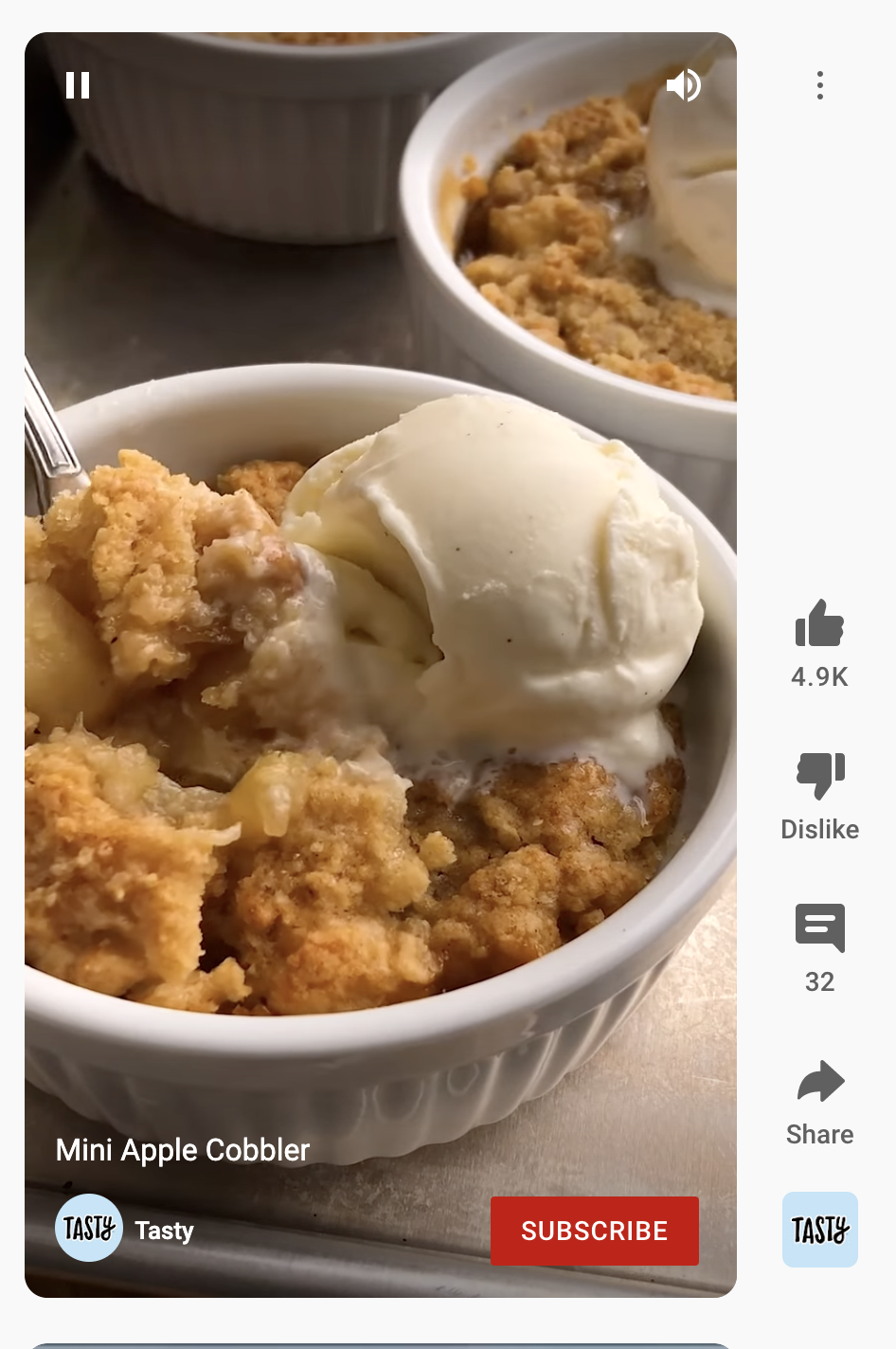 YouTube Short example from Tasty.
