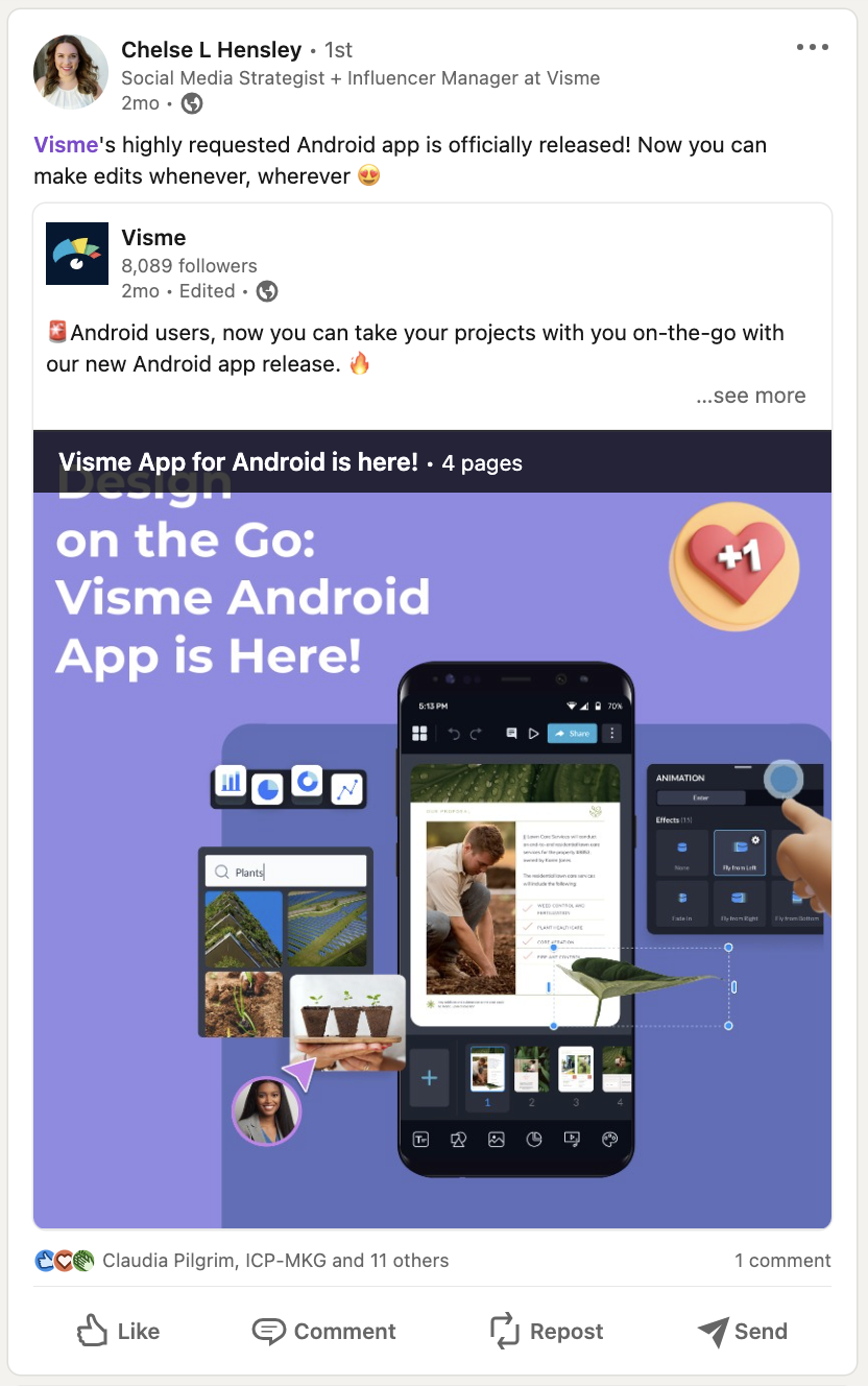 A screenshot of a LinkedIn post by user Chelse Hensley