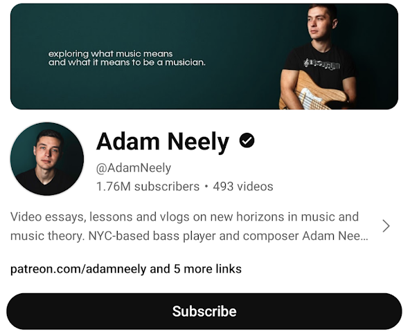 YouTube influencer Adam Neely