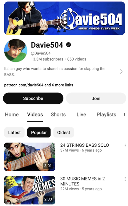 youtube influencer Davie504