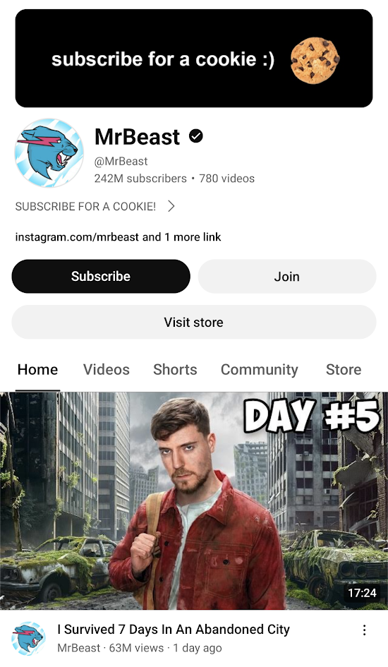 YouTube influencer MrBeast