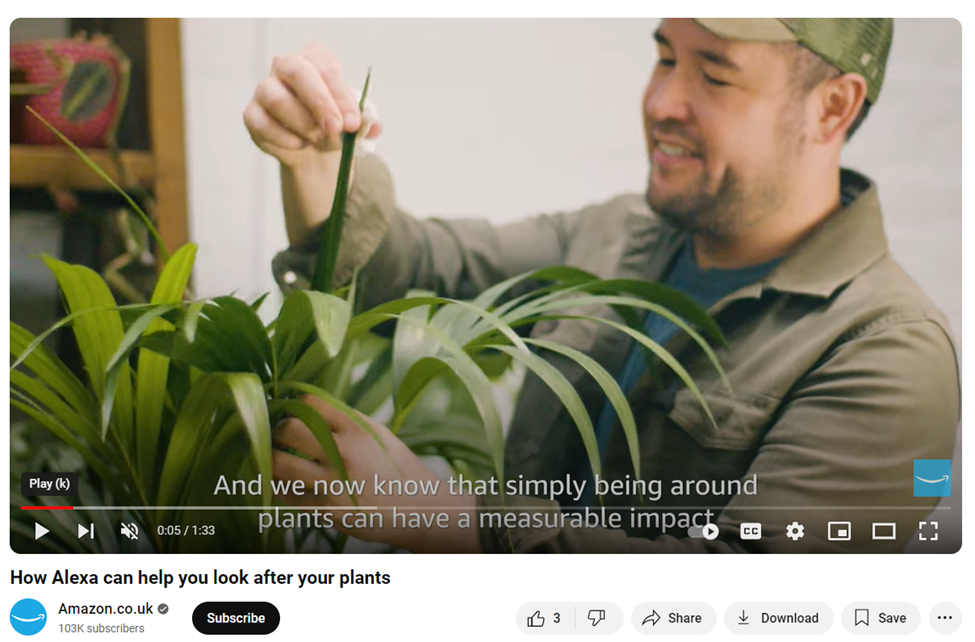 Amazon Youtube Video answering a question