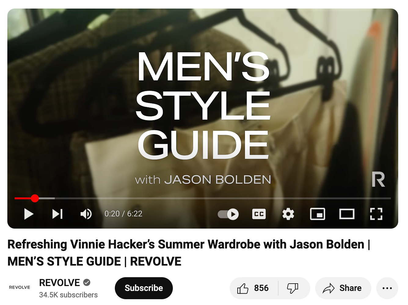 YouTube video from REVOLVE featuring creators Jason Bolden and Vinnie Hacker.